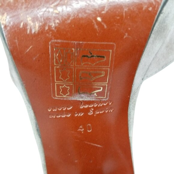 Chie Mihara Shoes Womens EU 40 US 9 Taupe Brown Suede T Strap Open Toe Heels - Picture 6 of 8